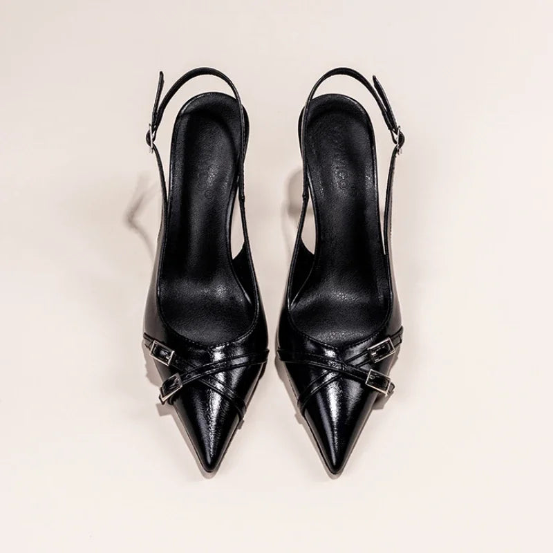 Retro Black Stiletto Heels