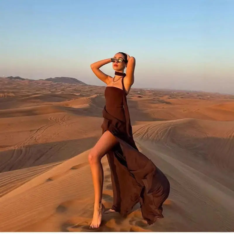 Elegant Strapless Ribbon Dress