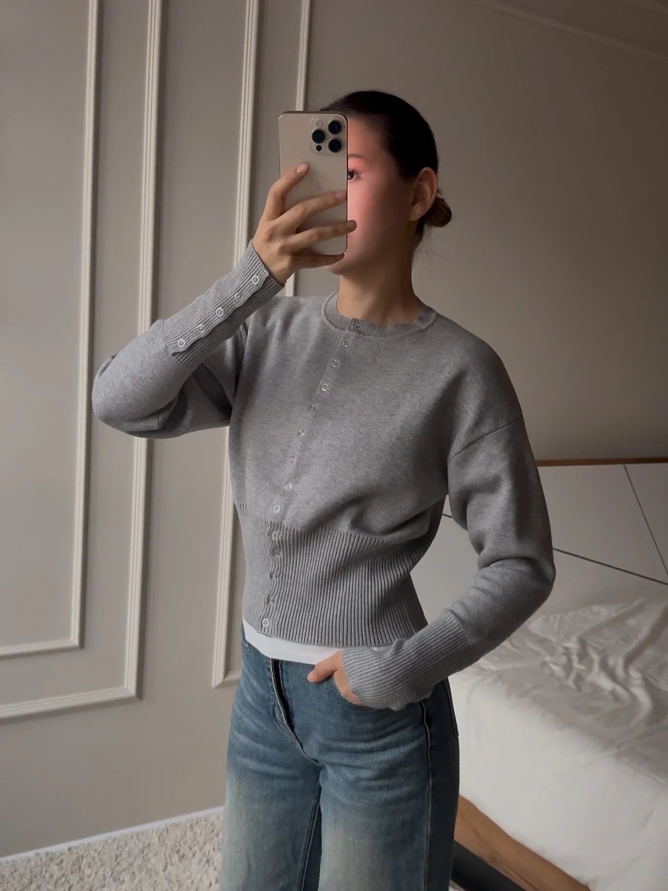 Cotton Simple Button Cardigan