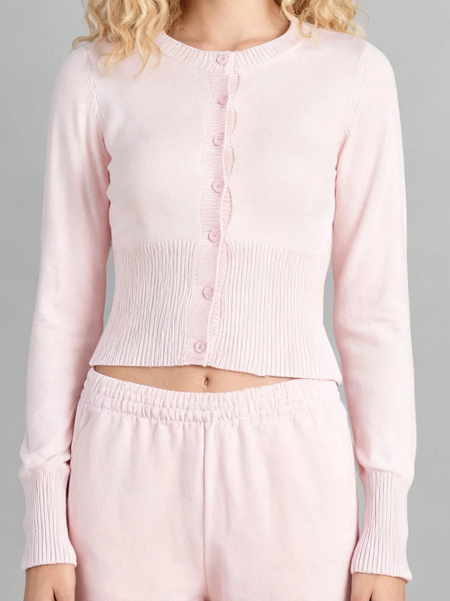 Cotton Simple Button Cardigan