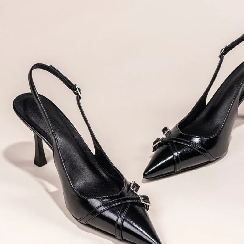 Retro Black Stiletto Heels