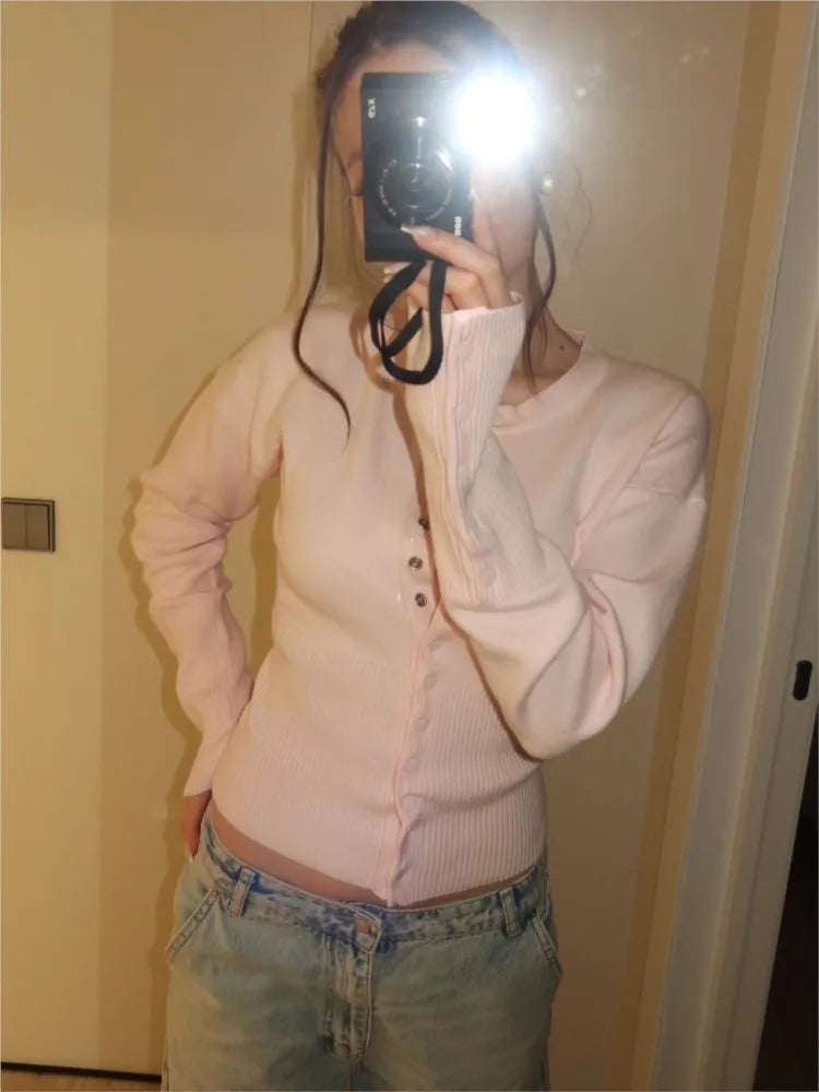 Cotton Simple Button Cardigan