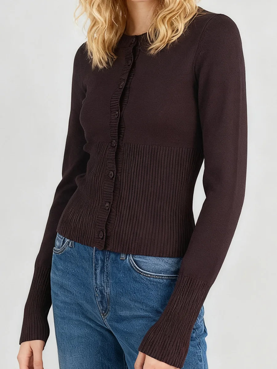 Cotton Simple Button Cardigan