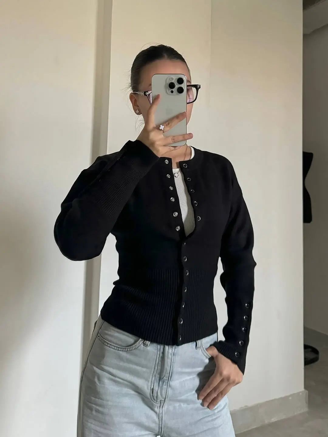 Cotton Simple Button Cardigan