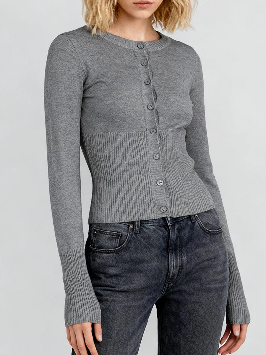 Cotton Simple Button Cardigan