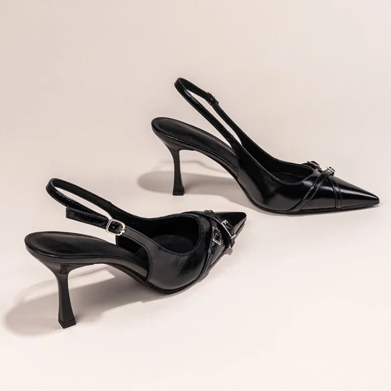 Retro Black Stiletto Heels